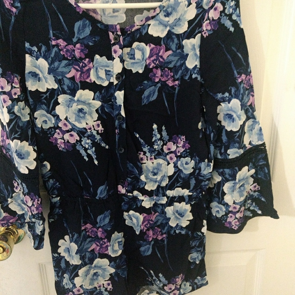 Childrens place navy blue floral romper